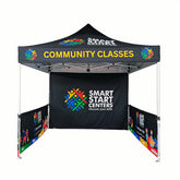 Pyrasun 10x10ft Foundation custom tent with Smart Start Centers branding, for community events and promotions