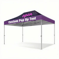 Custom purple pop-up canopy tent