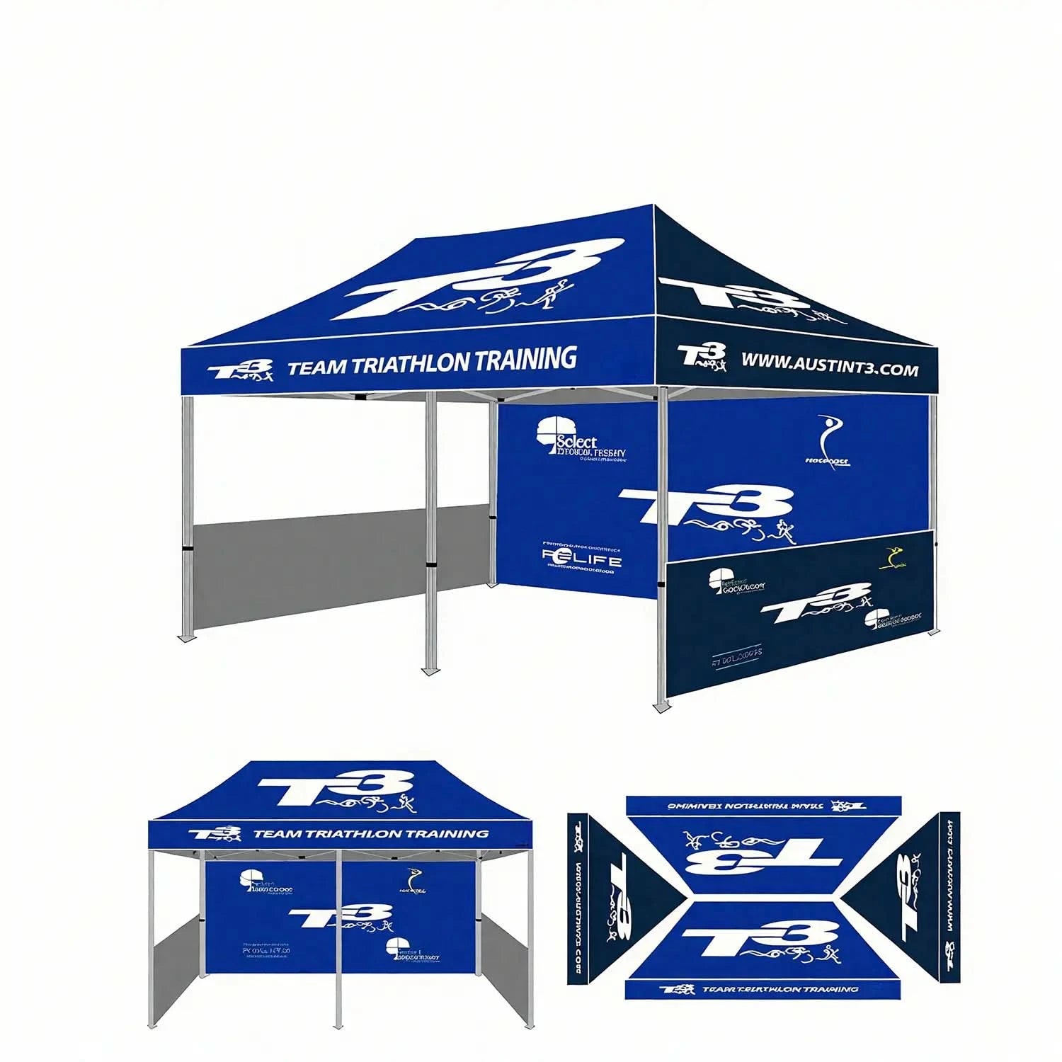 Pyrasun Outdoor 10x20ft Tent with Diamond Frame and Custom Printing