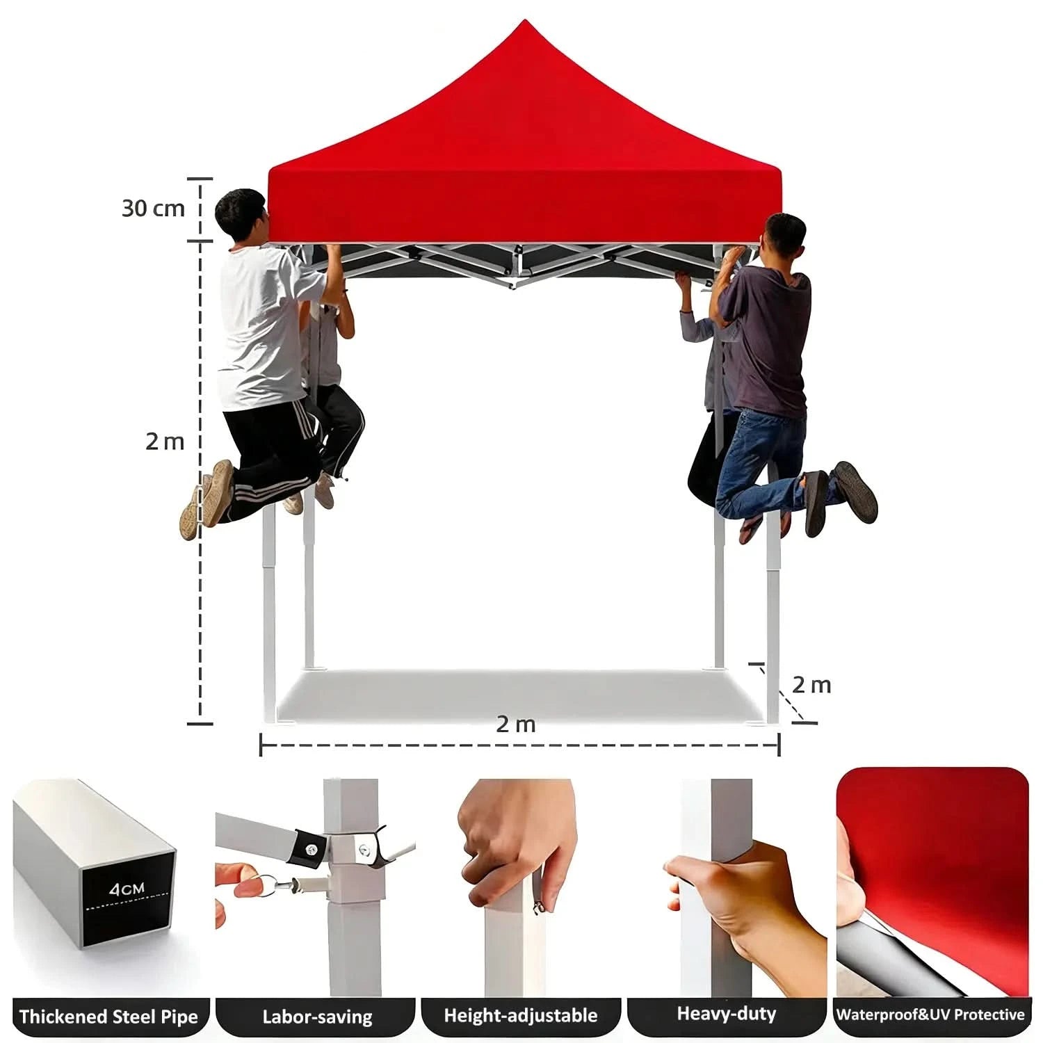 durable outdoor canopy for sunshade and weather protection-2x2m