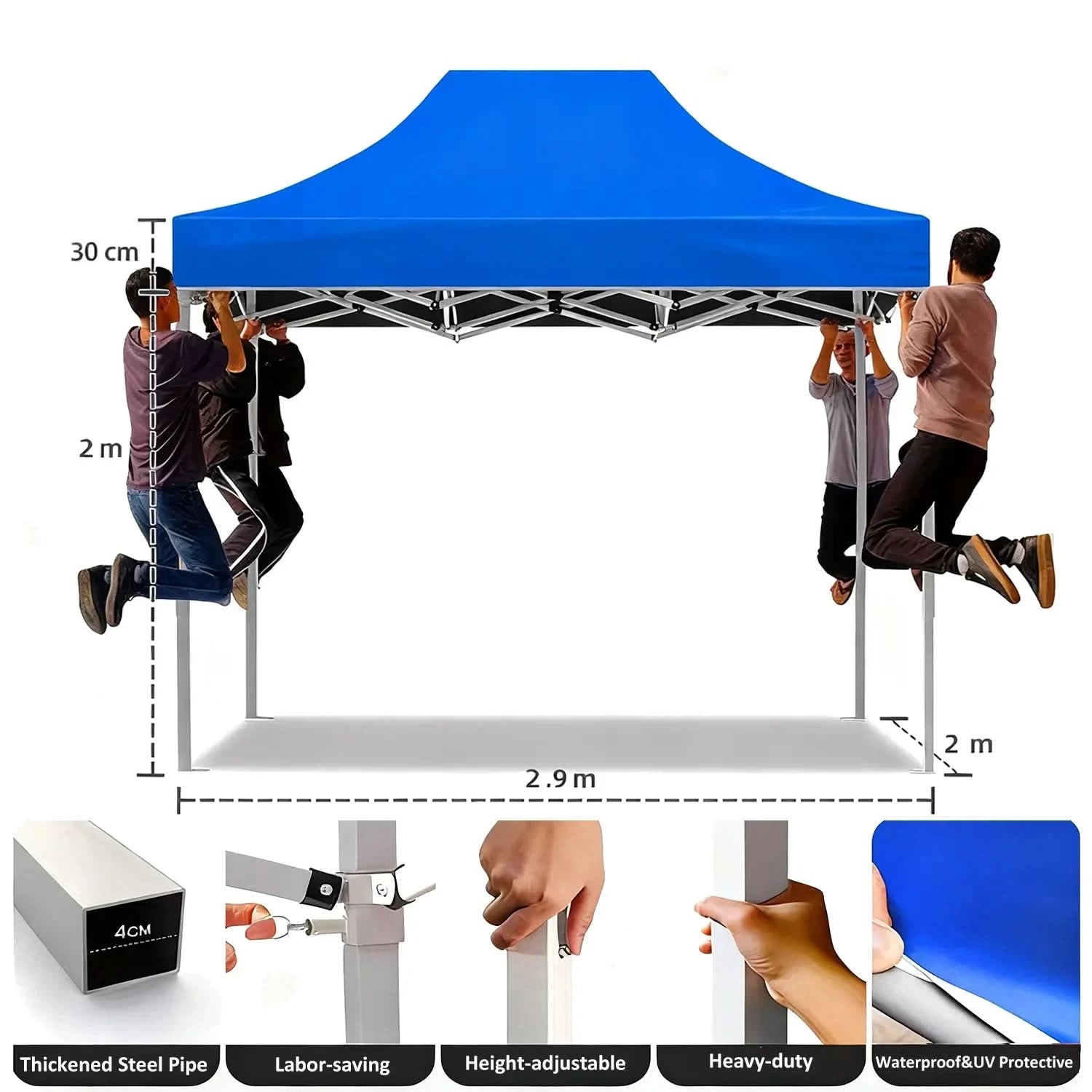Customizable outdoor sunshade canopy with steel frame