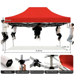 Premium 10x15ft (3x4.5m) Custom Pop Up Canopy Tent with 1.6inch (40mm) Aluminum Hex Frame