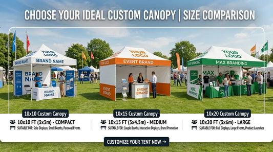 10x10 vs 10x15 vs 10x20 Custom Canopy Tent: Which Size Is Right for Your Event?