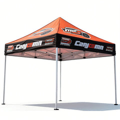 10x10 ft festival event canopy with racing-style graphics, perfect for outdoor events and exhibitions