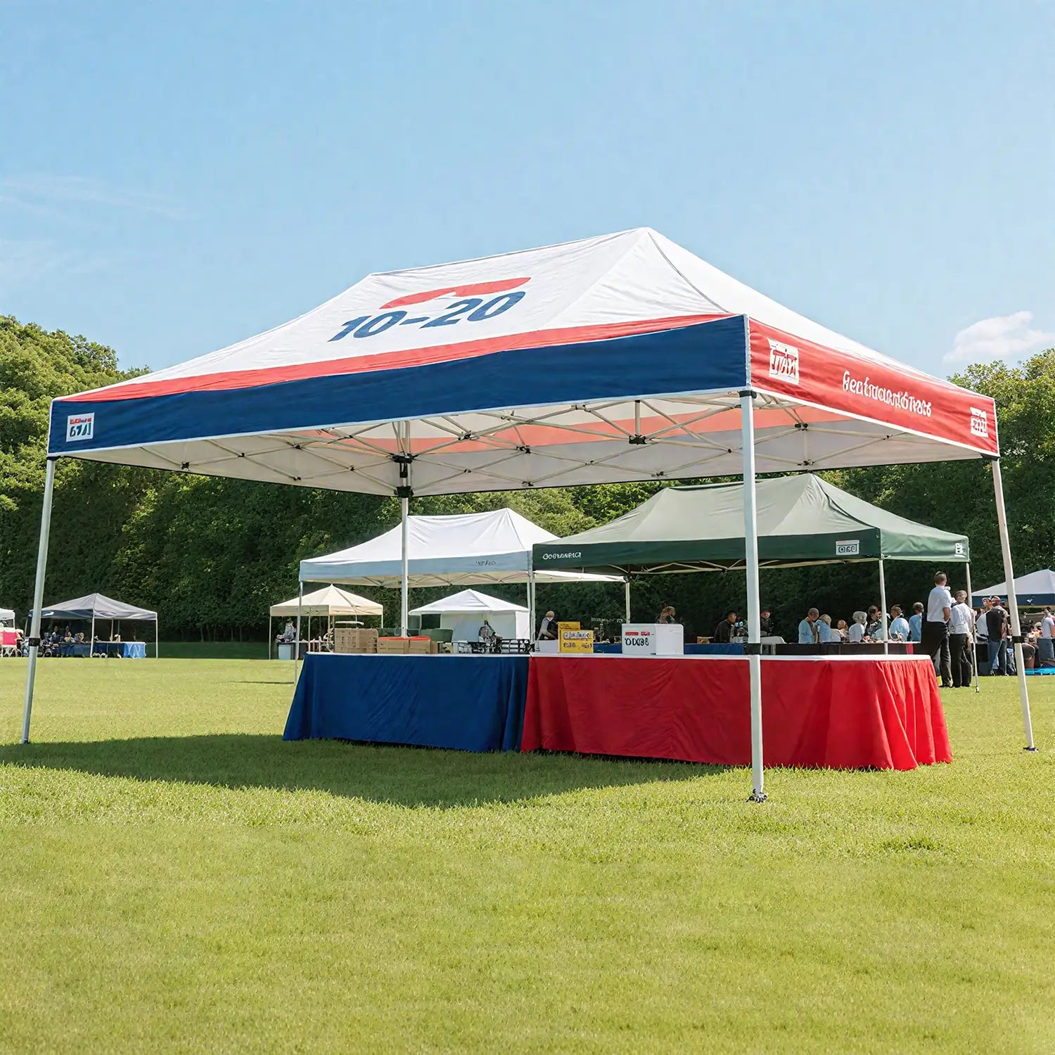 10x15ft custom pop up tent, ideal for outdoor events, trade shows, and exhibitions, featuring a durable frame and versatile design