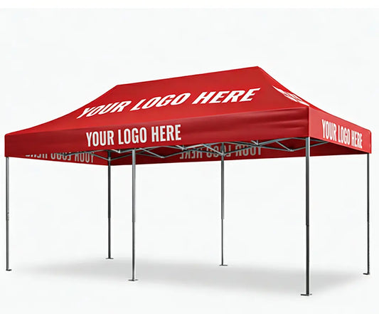 Pyrasun 10x20 oversized custom canopy tent configuration, maximum visibility branded shelter for large outdoor events.