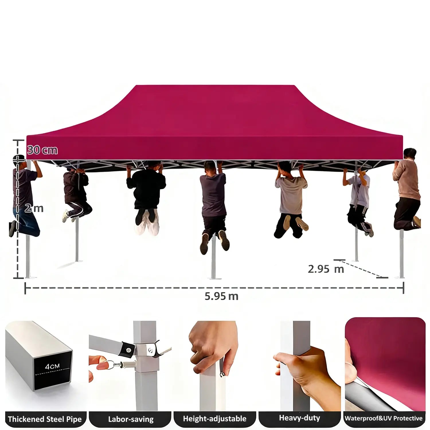 10x20ft sunshade with UV protection for beach days