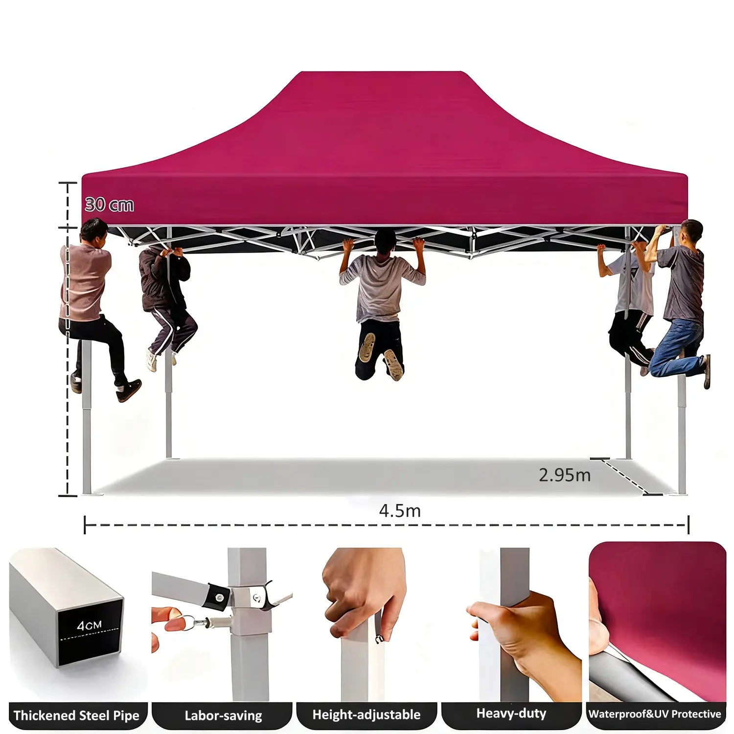 Custom sunshade tent for trade shows and exhibitions