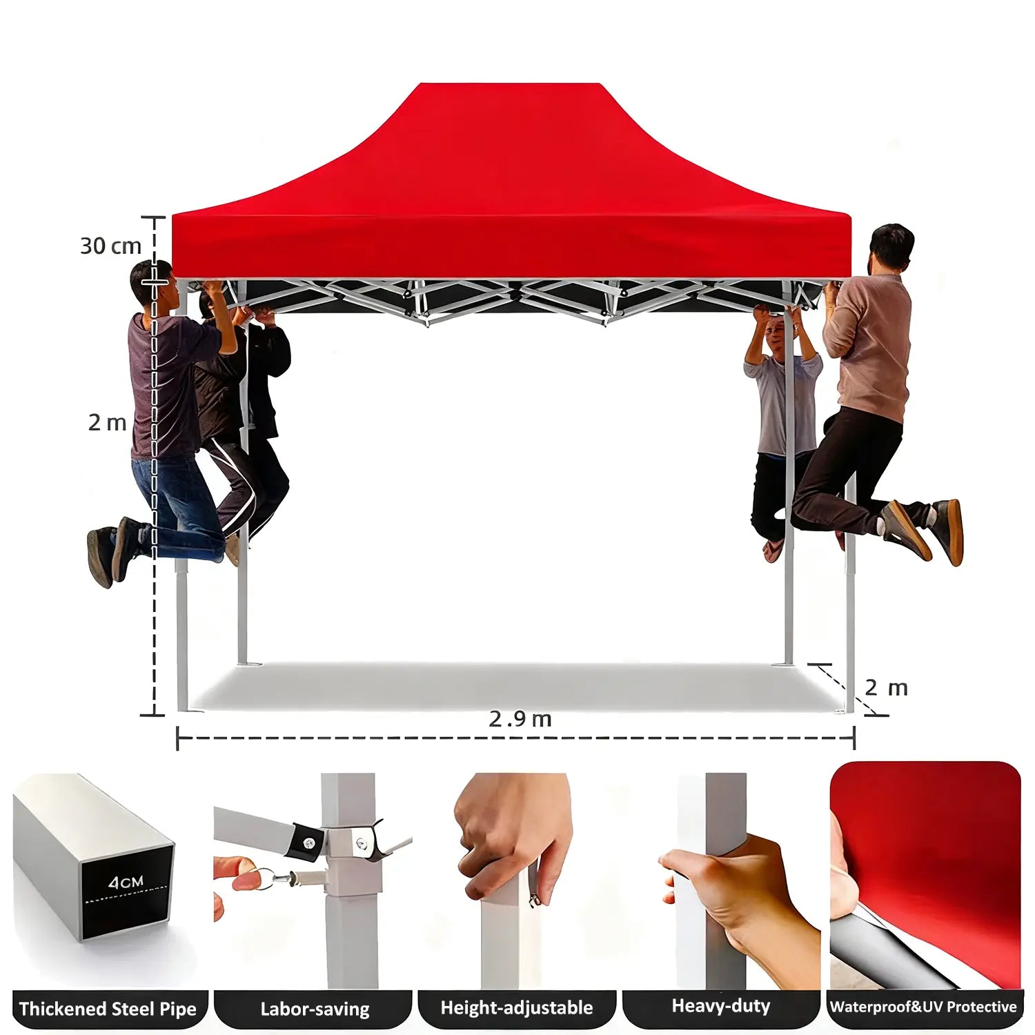 Folding canopy for outdoor events with UV protection