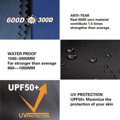 Pyrasun canopy tent with waterproof, tear-resistant fabric and UPF50+ UV protection