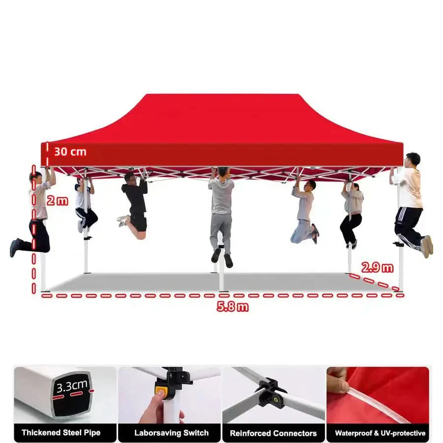 Folding outdoor canopy with durable fabric for easy transport