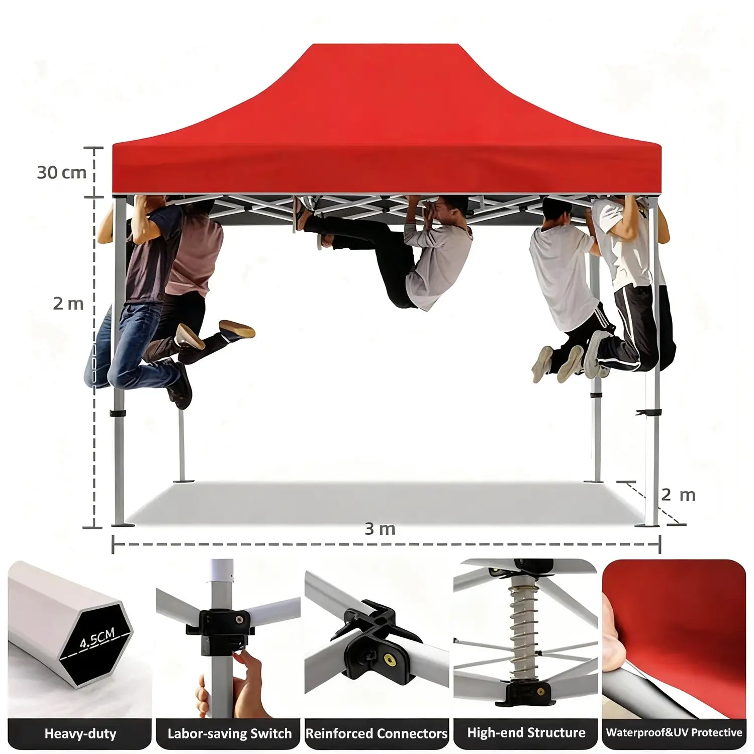 UV-resistant folding sunshade for easy portability 2x3m
