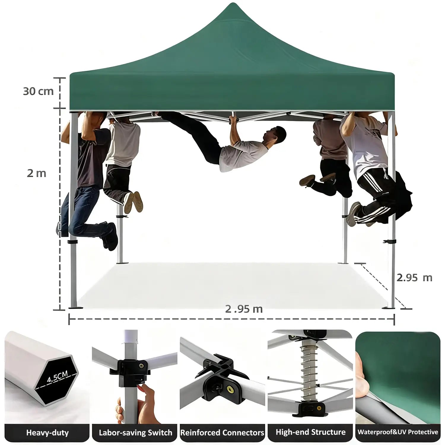 Lightweight sunshade tent with steel frame for outdoor use
