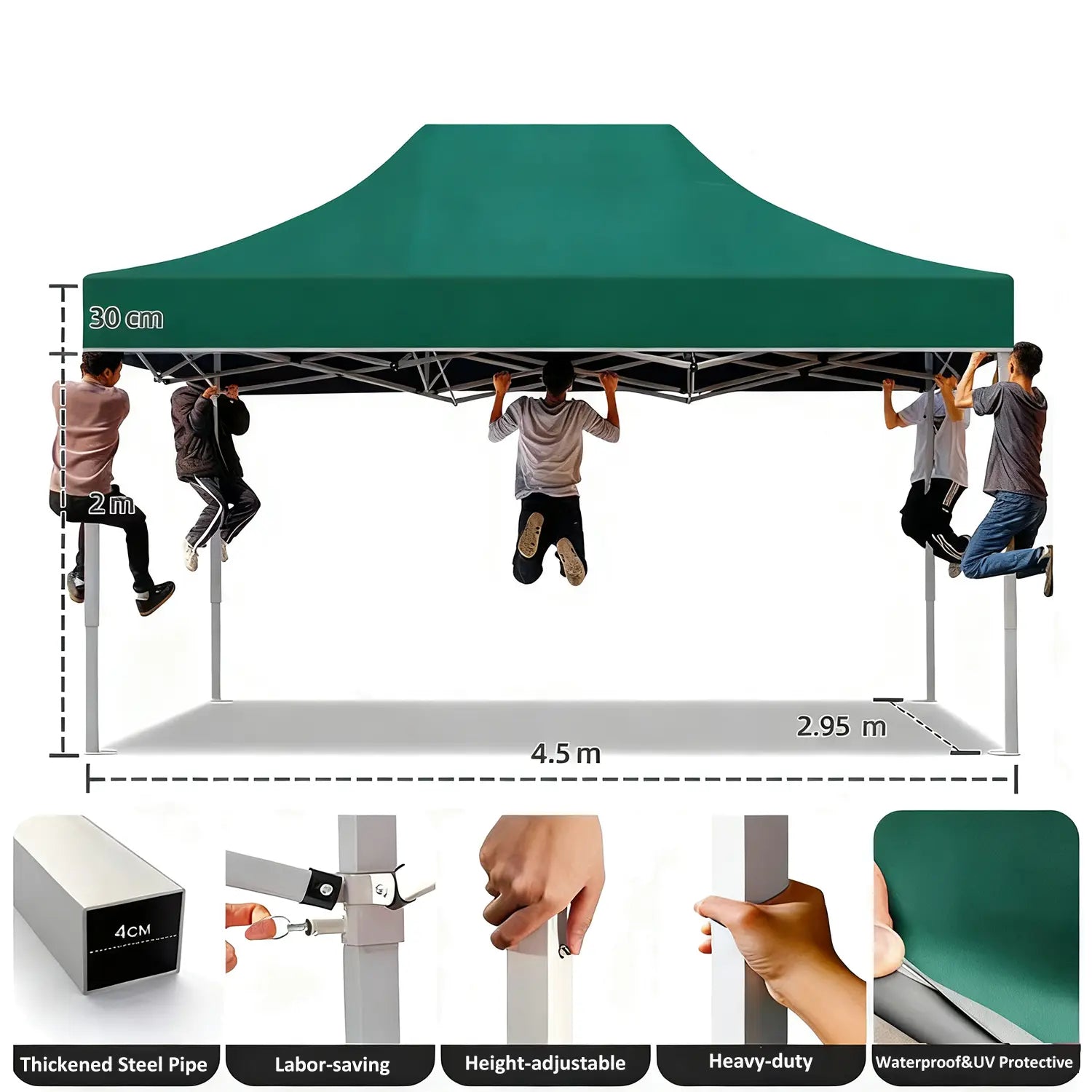 Heavy-duty 10x15ft sunshade for large outdoor gatherings