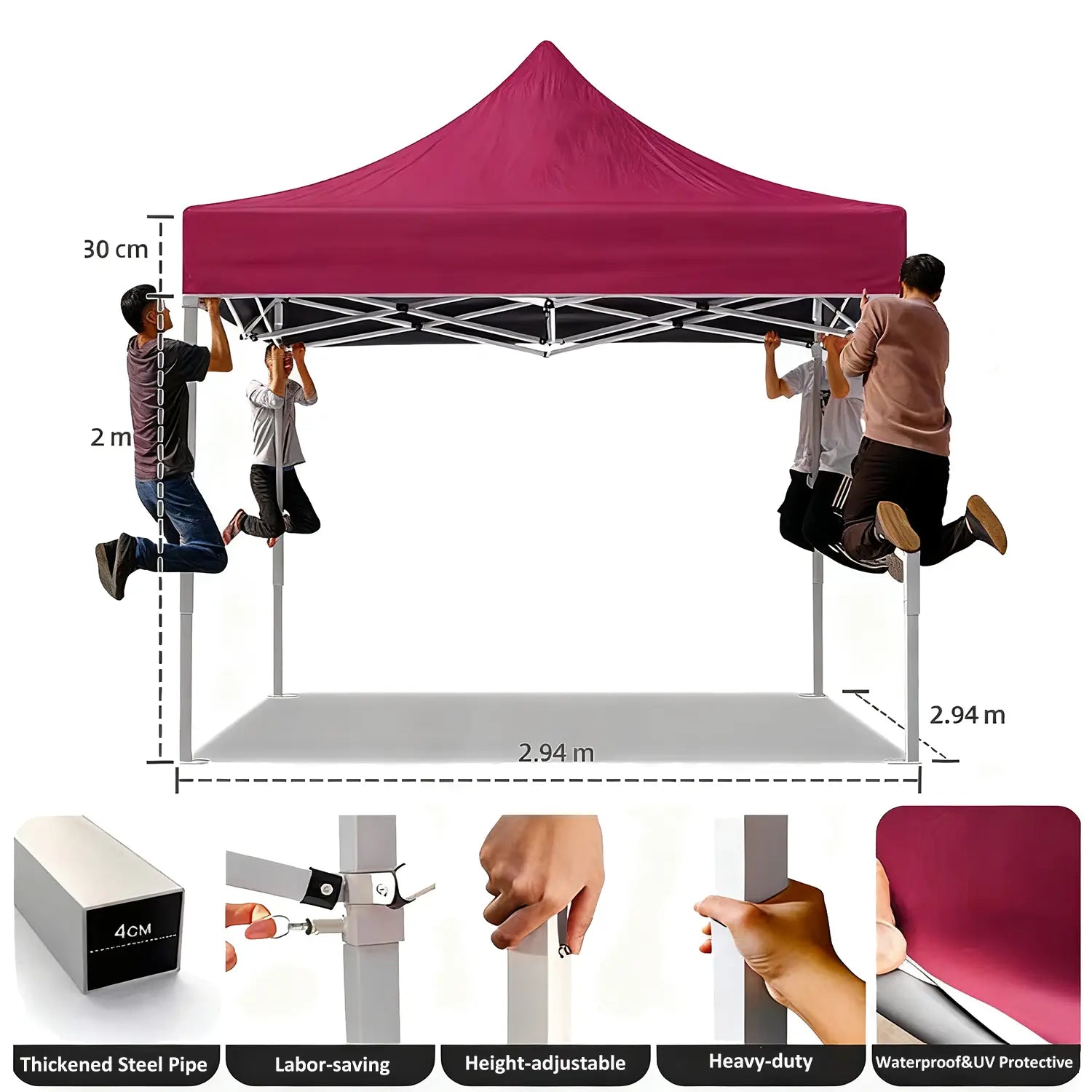Portable sunshade canopy for outdoor gatherings