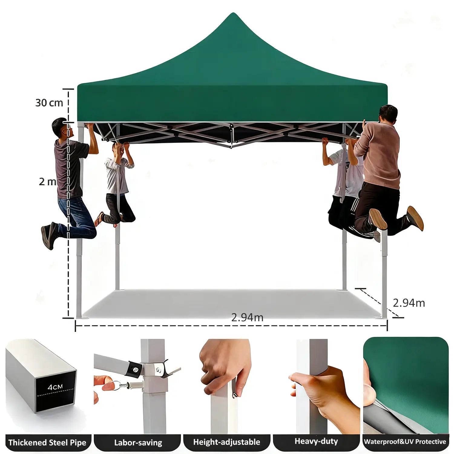 dark green sturdy sunshade canopy for backyard patios