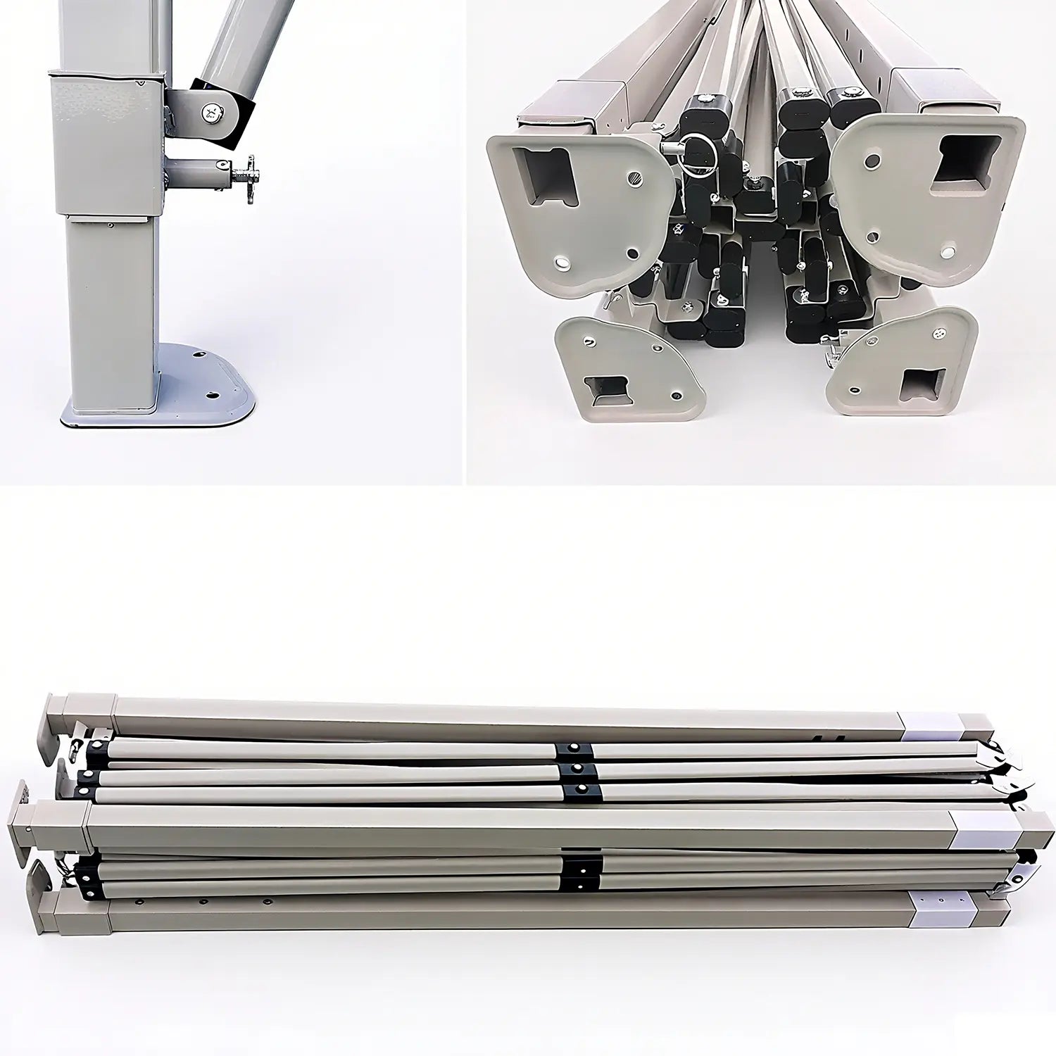 Square Steel Frame for Pop-Up Tent with Foldable Design, Showing the Tent's Structure and Frame Parts