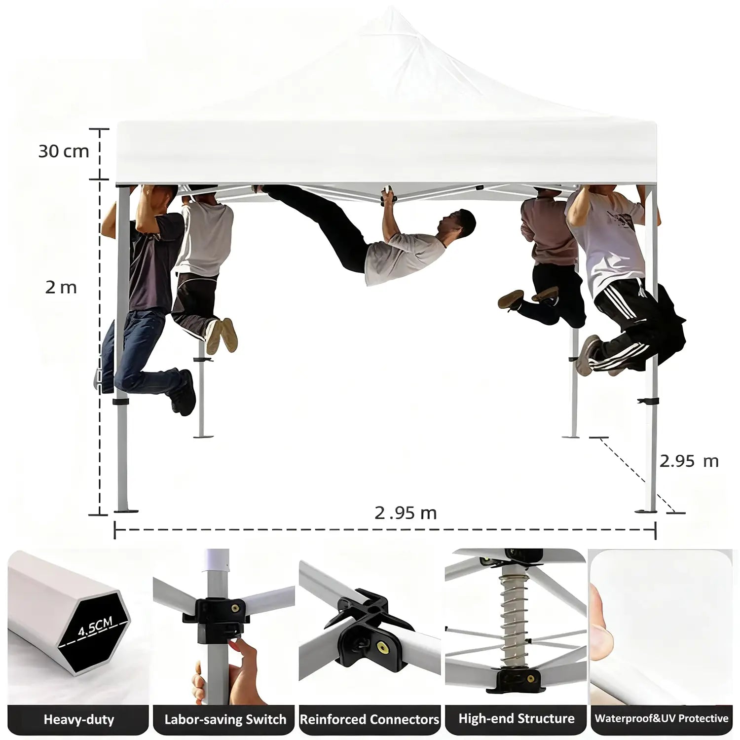 Easy-to-assemble 10x10ft sunshade tent for outdoor parties