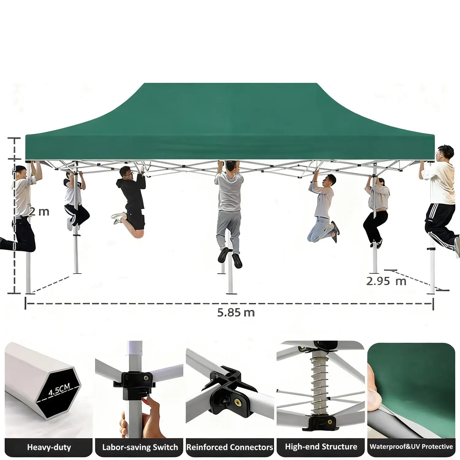 Portable 10x20ft sunshade for outdoor entertainment
